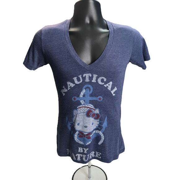 Sanrio Tops - Hello Kitty Nautical by Nature V-Neck T-Shirt – Size Small Woman’s Sanrio Tee